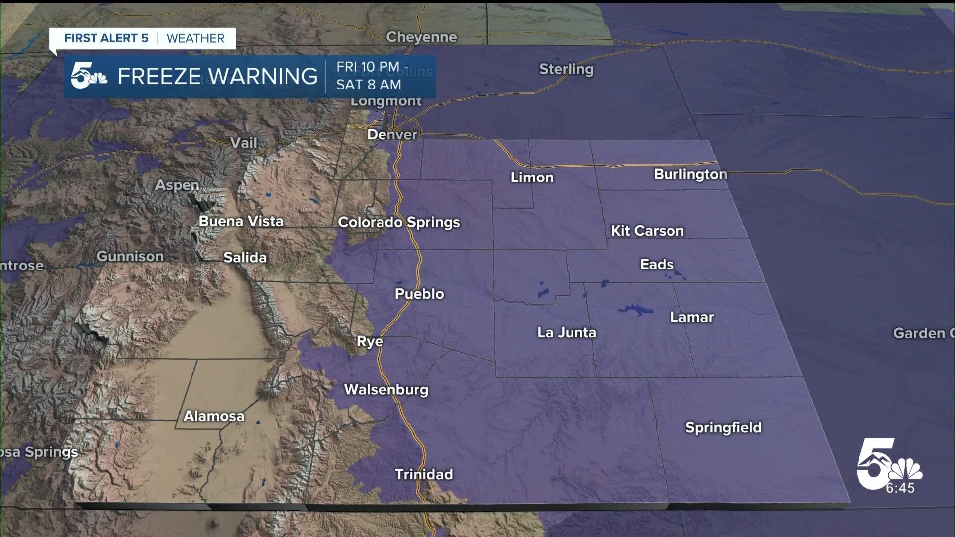 Cold night prompts freeze warnings in southern Colorado this weekend