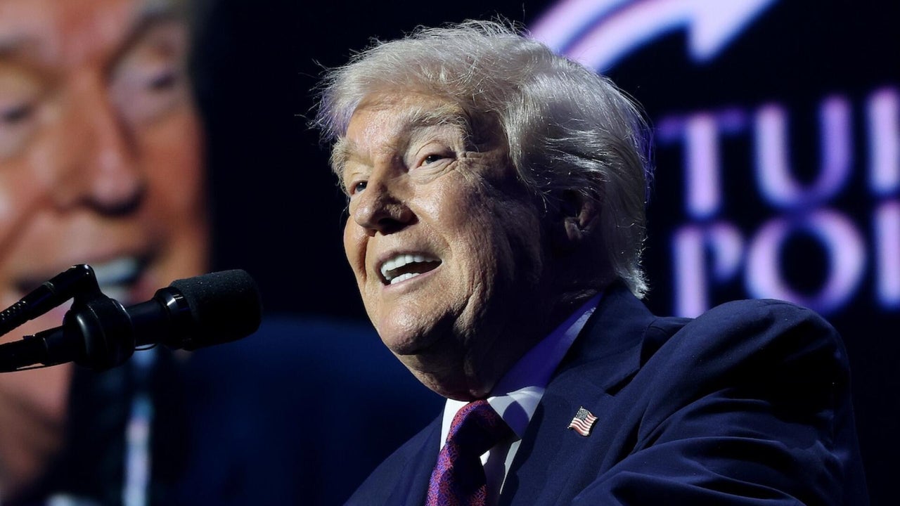 Trump speaks at Turning Point USA event after declaring Strait of ...