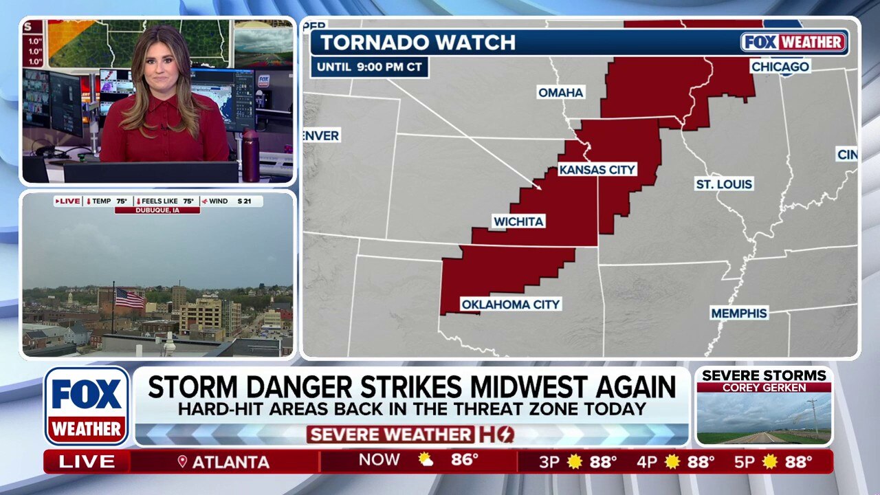 Millions in Midwest under alert for severe storms this evening