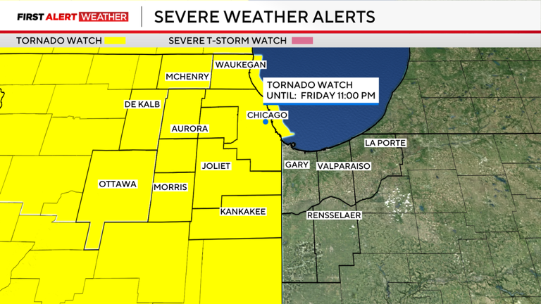 Tornado Watch for entire Chicago area as 2 rounds of severe storms race ...