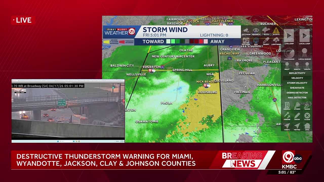 Portions of Kansas City roadways flood during Friday’s severe storms
