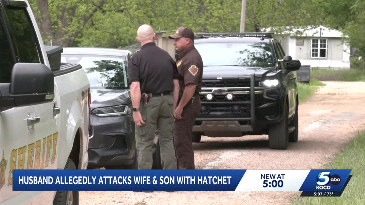 Mother and son attacked with hatchet in Roff; husband arrested after ...