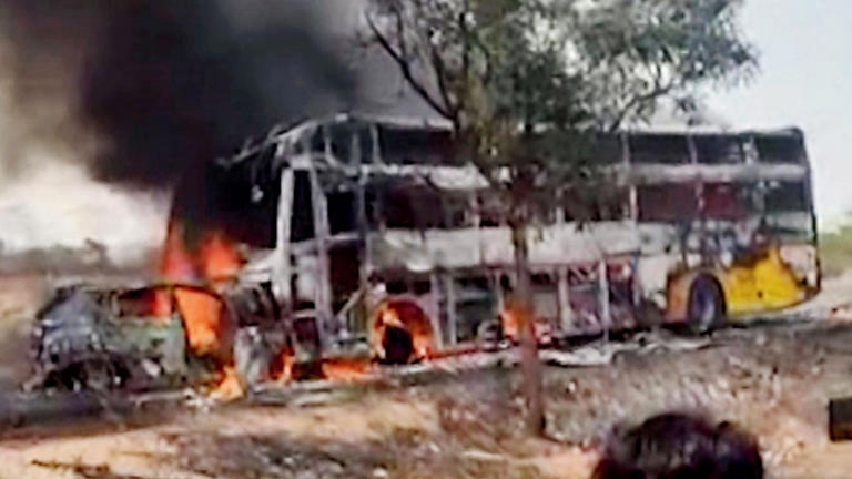 Karnataka: Nine of family killed as car catches fire after crash