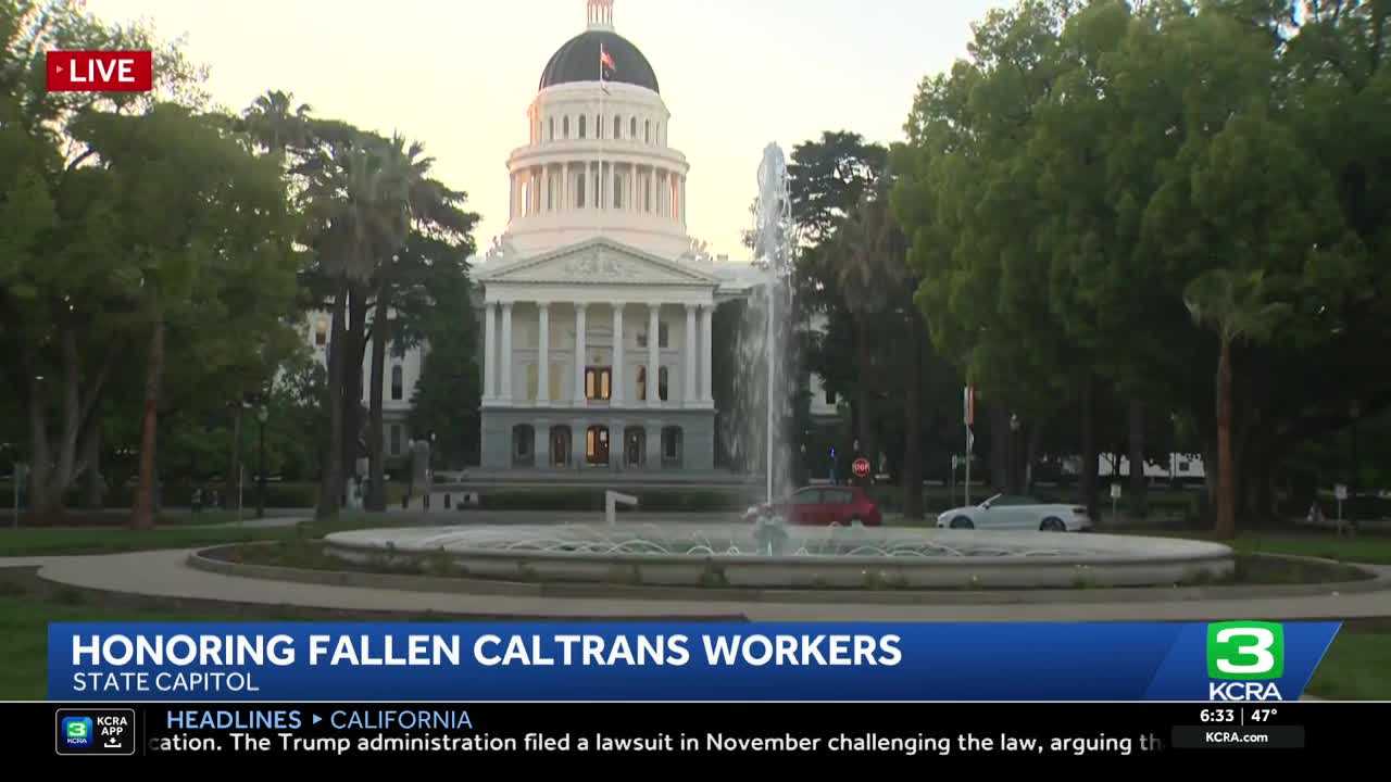 Caltrans workers memorial highlights new roadside safety law