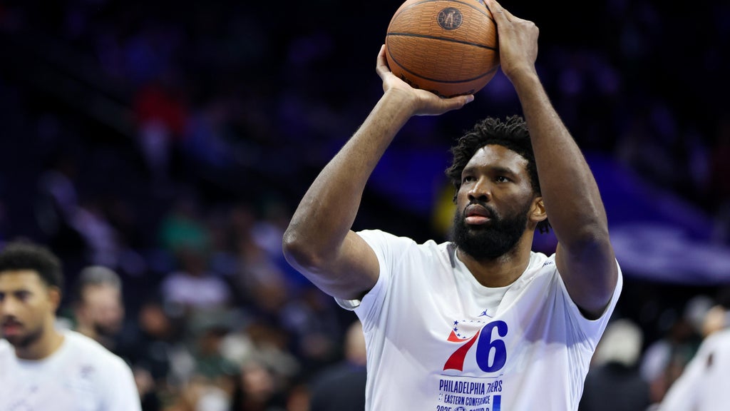 Philadelphia 76ers' Joel Embiid participates in parts of practice ...