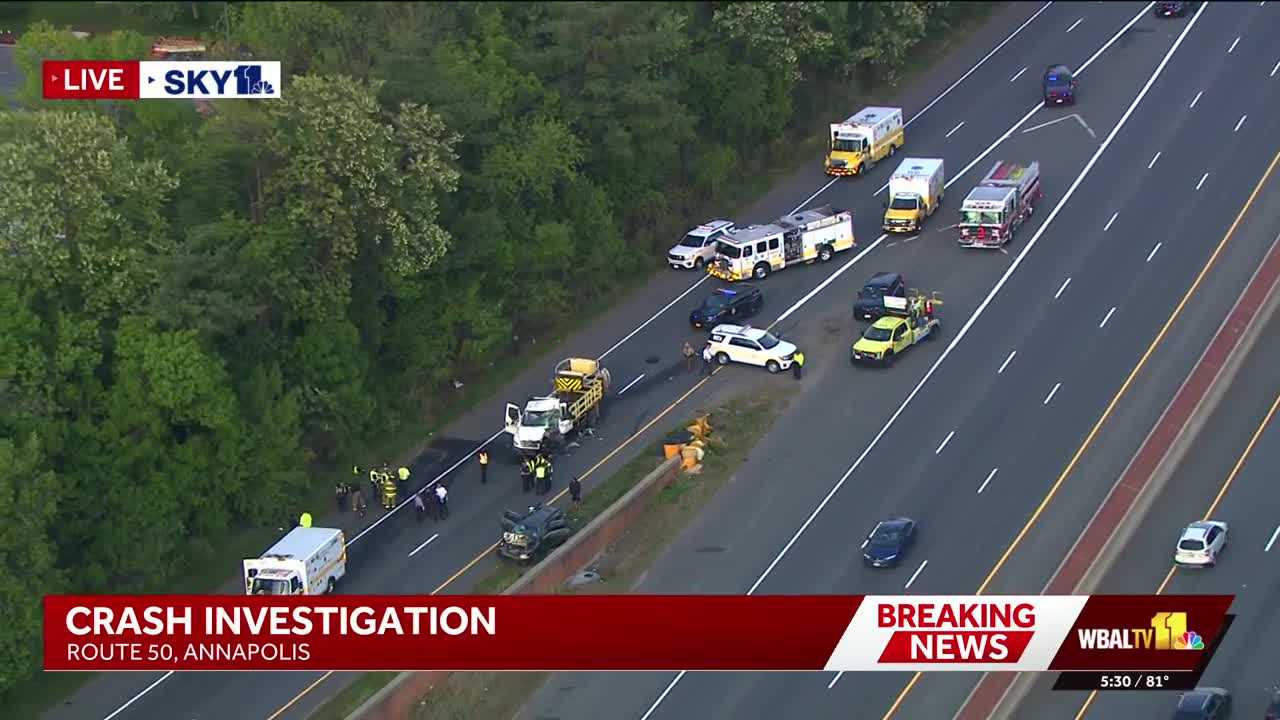 Sky 11 video shows aftermath of serious crash on I-97; 1 taken to Shock ...