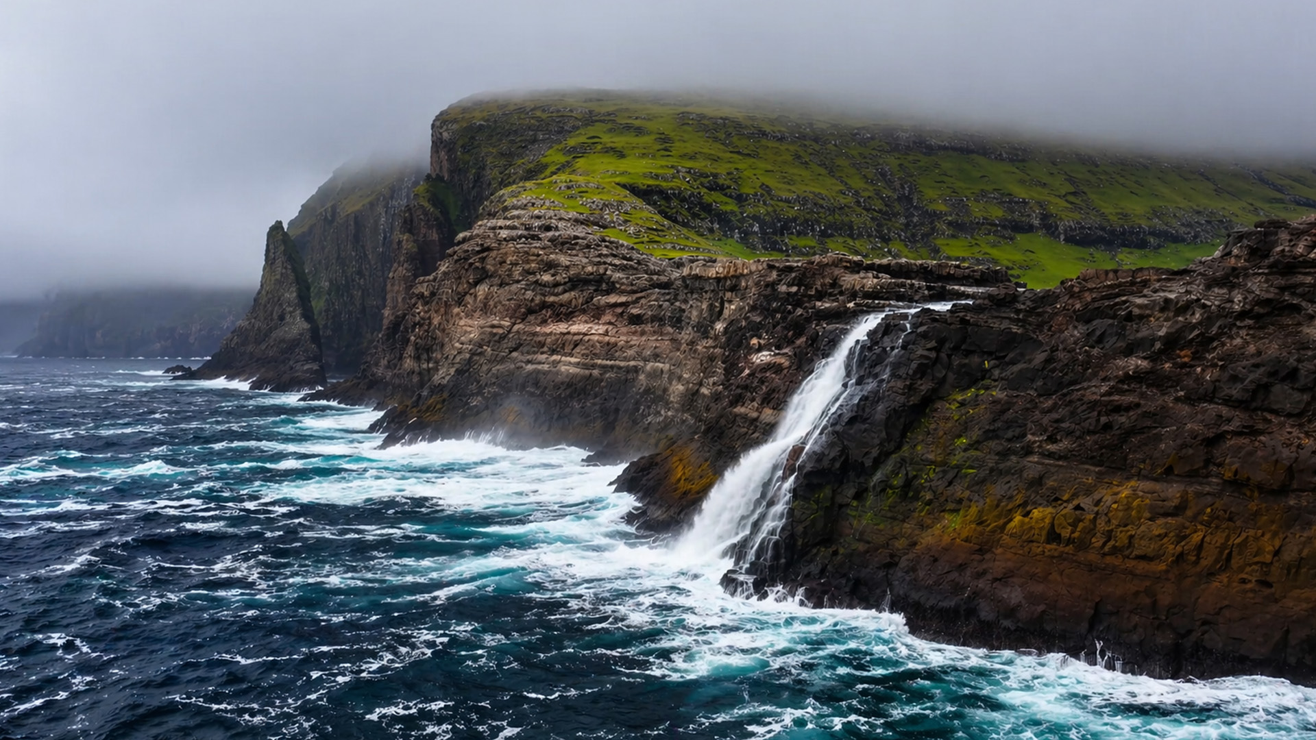 Is this the most unique coastal waterfall?