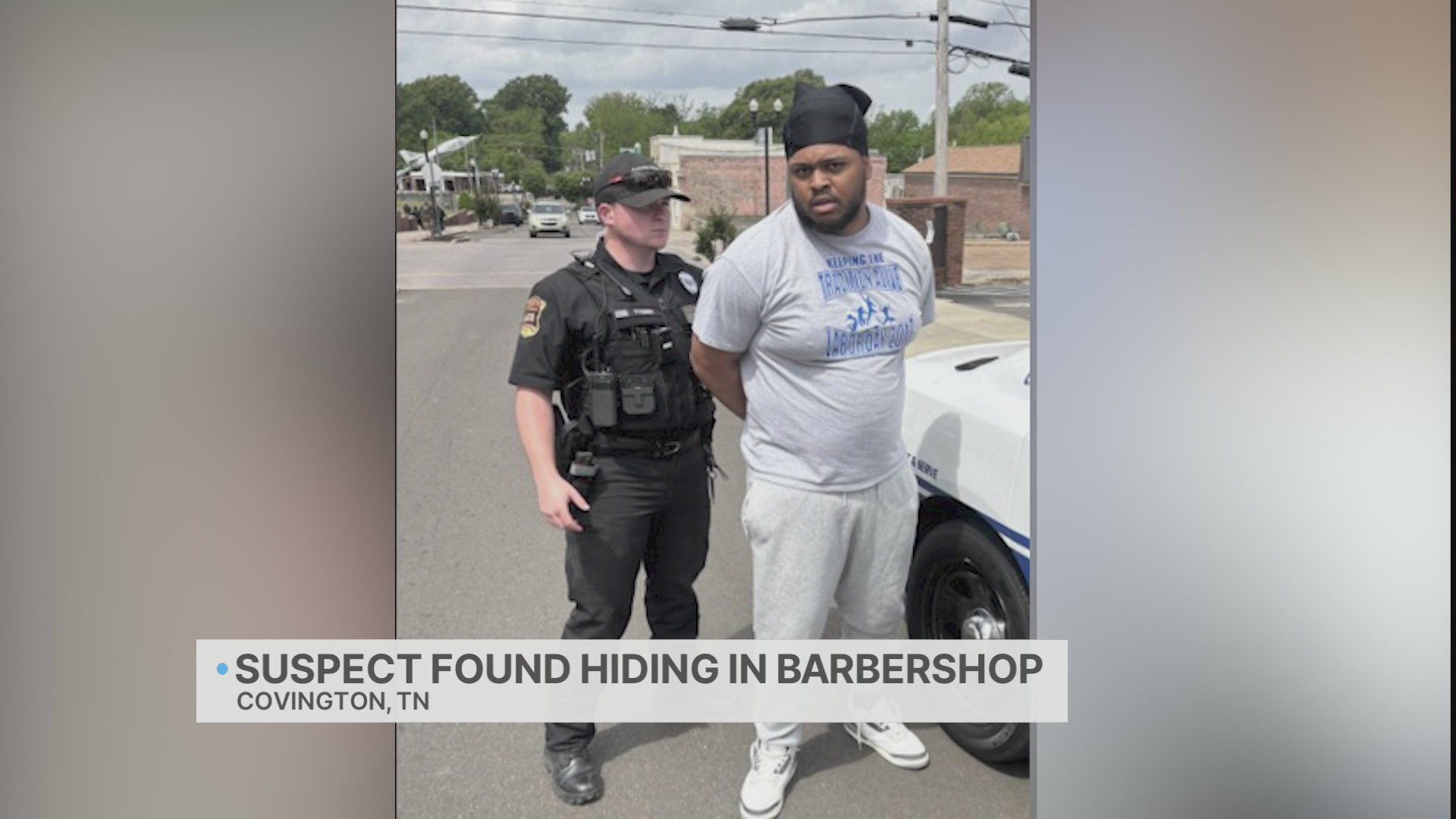 Covington police chase ends with suspect posing for haircut