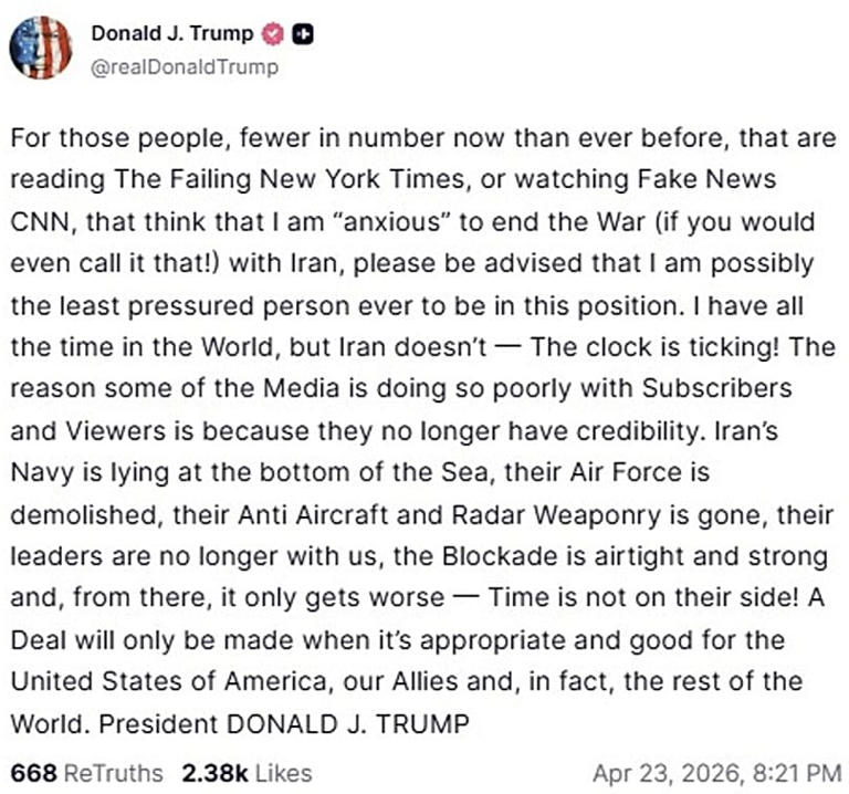 Donald Trump says the US is in no rush to end war but 'clock is ticking ...