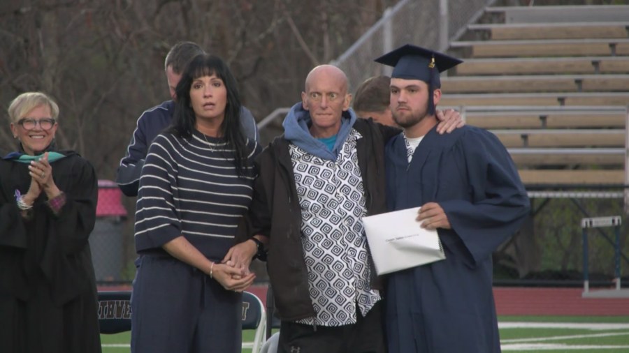 Pennsylvania father with cancer granted early wish to see son graduate