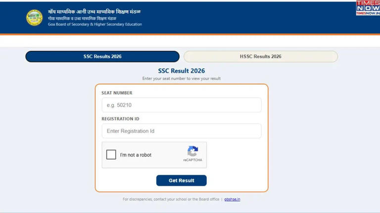 Goa Board SSC result 2026 announced on gbshse.in