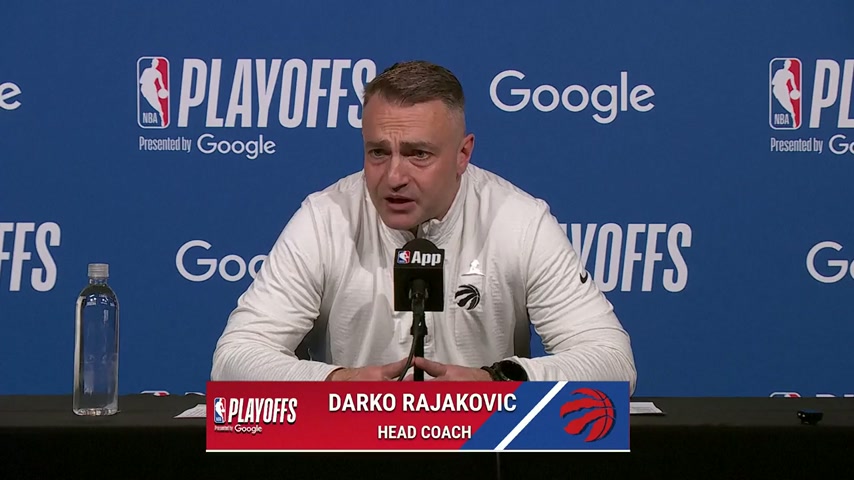 Moment: Raptors head coach praises reporter's movie-like voice