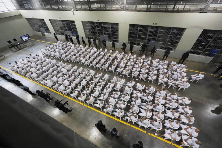 Scenes inside CECOT on Thursday. Photo: AP