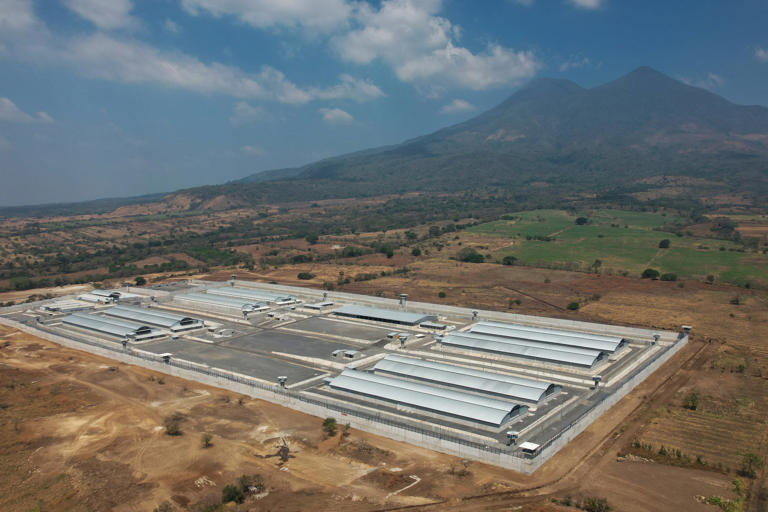 The Terrorism Confinement Centre - or CECOT as it is known - in Tecoluca, El Salvador. Photo: AP