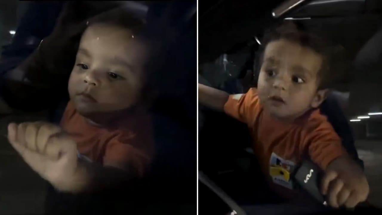 Viral video: Toddler trapped in car with keys inside, sparks safety ...