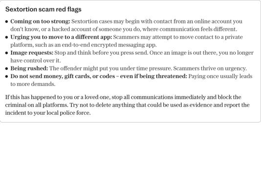 Sextortion scam red flags