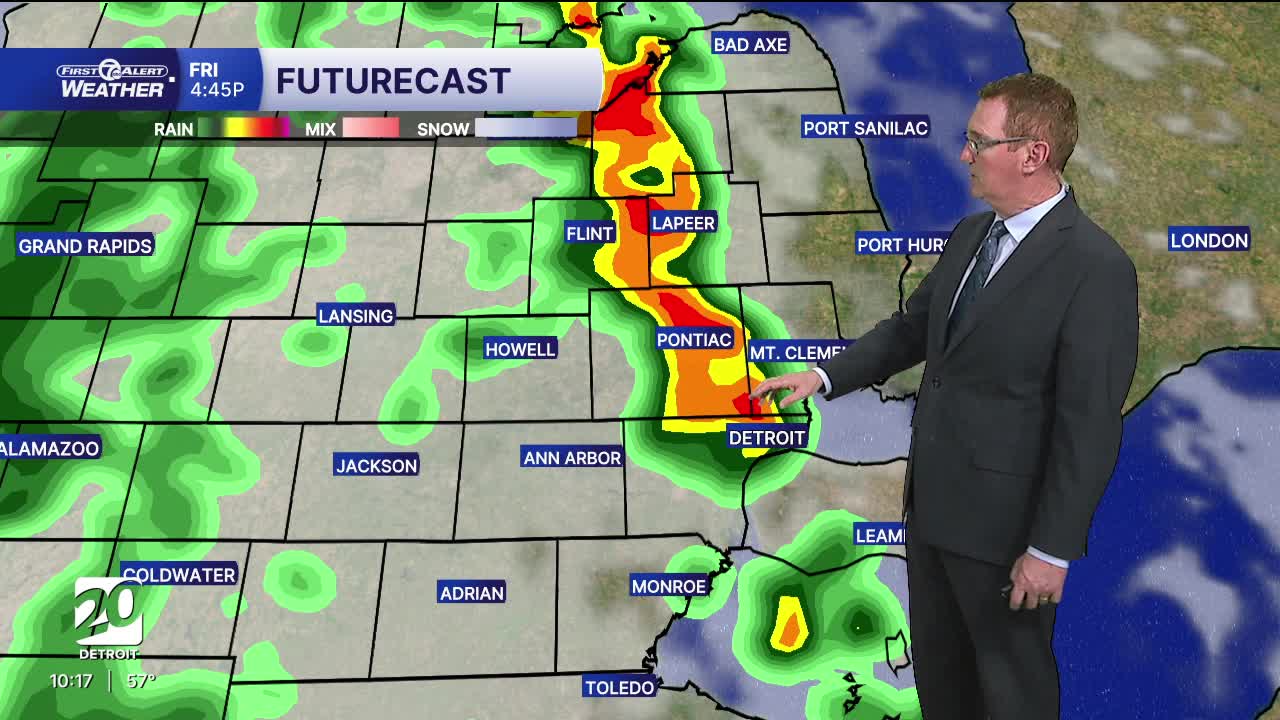 Scattered rain & storms Friday late