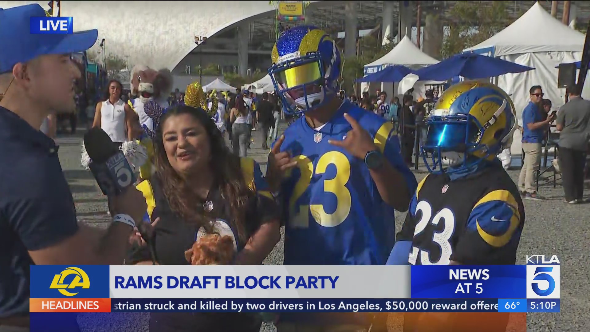 LA Rams host NFL draft block party in Inglewood