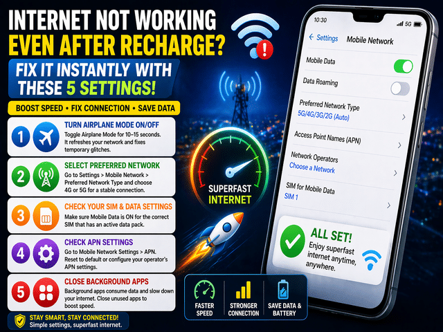 Internet not working despite recharge? Fix it instantly with these 5 ...