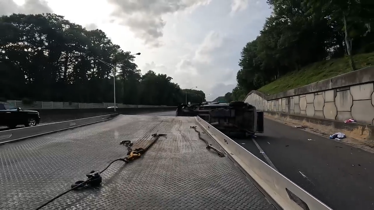 Dangerous rollover shuts down lanes in intense recovery operation