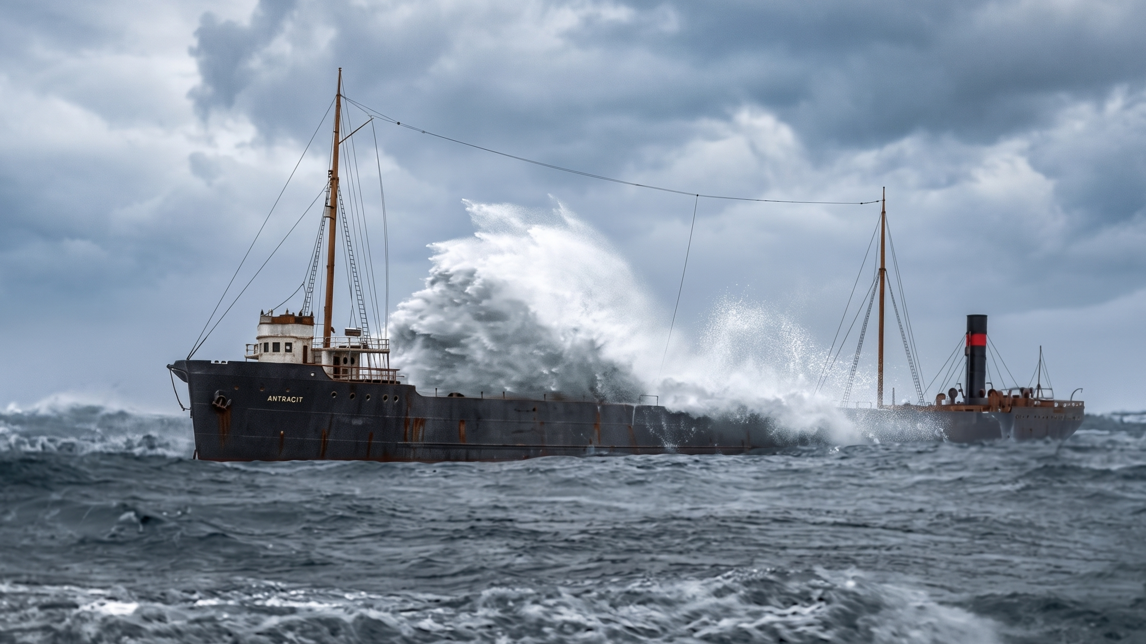 Watch monster waves split this ship - then the crew freezes near shore