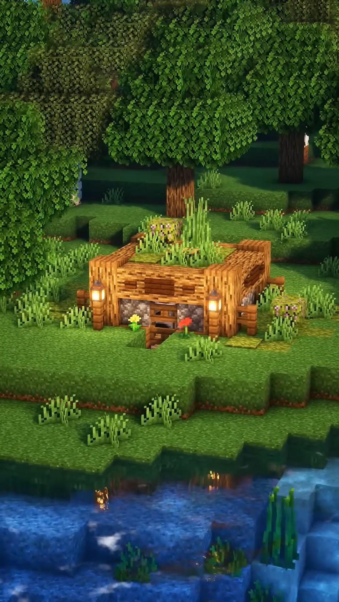 A small Minecraft starter base that quietly uses space in a smart way