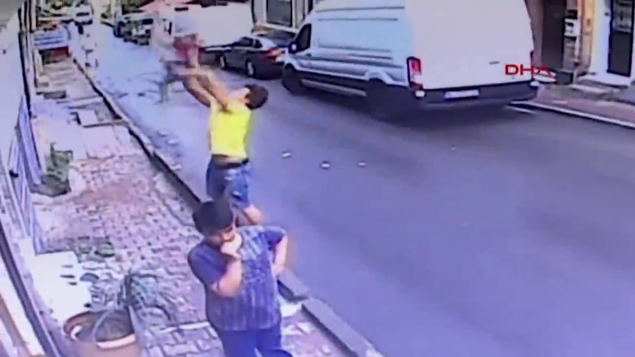 Watch how this teen saved a falling toddler - he looked up just before ...
