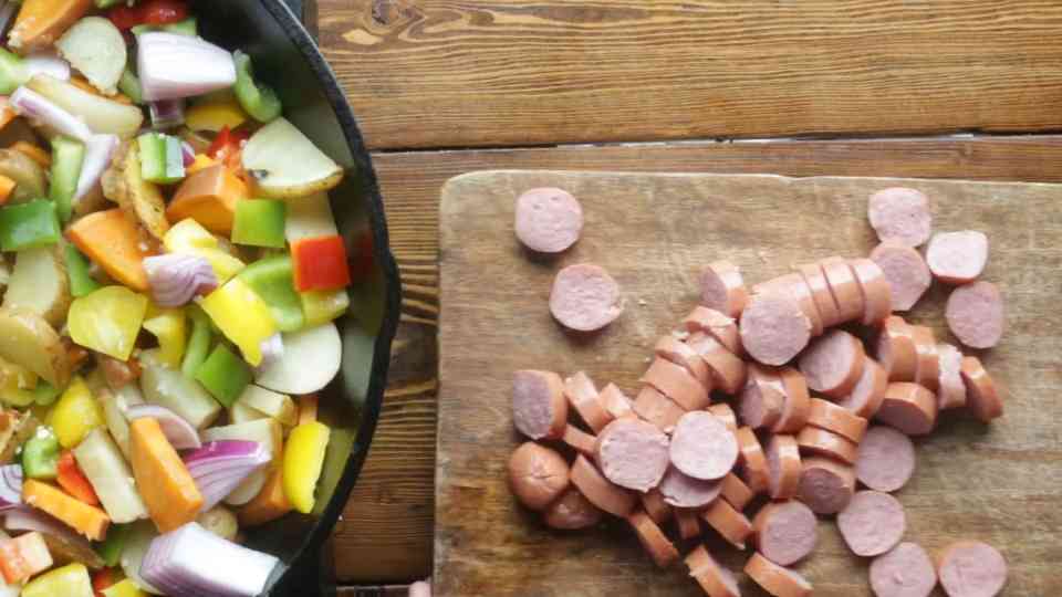 I made turkey sausage hash with fried eggs… it was next level