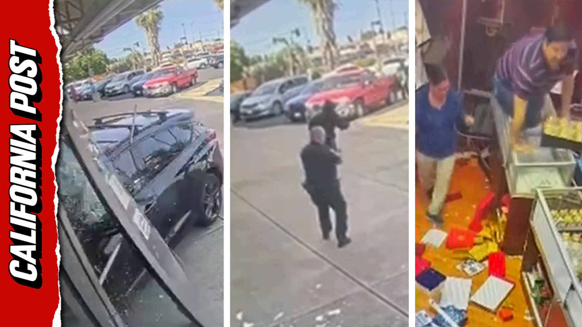 CCTV captures stolen car ramming into Sacramento jewelry store
