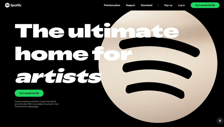 Get started with Spotify Premium with a 1-month free trial