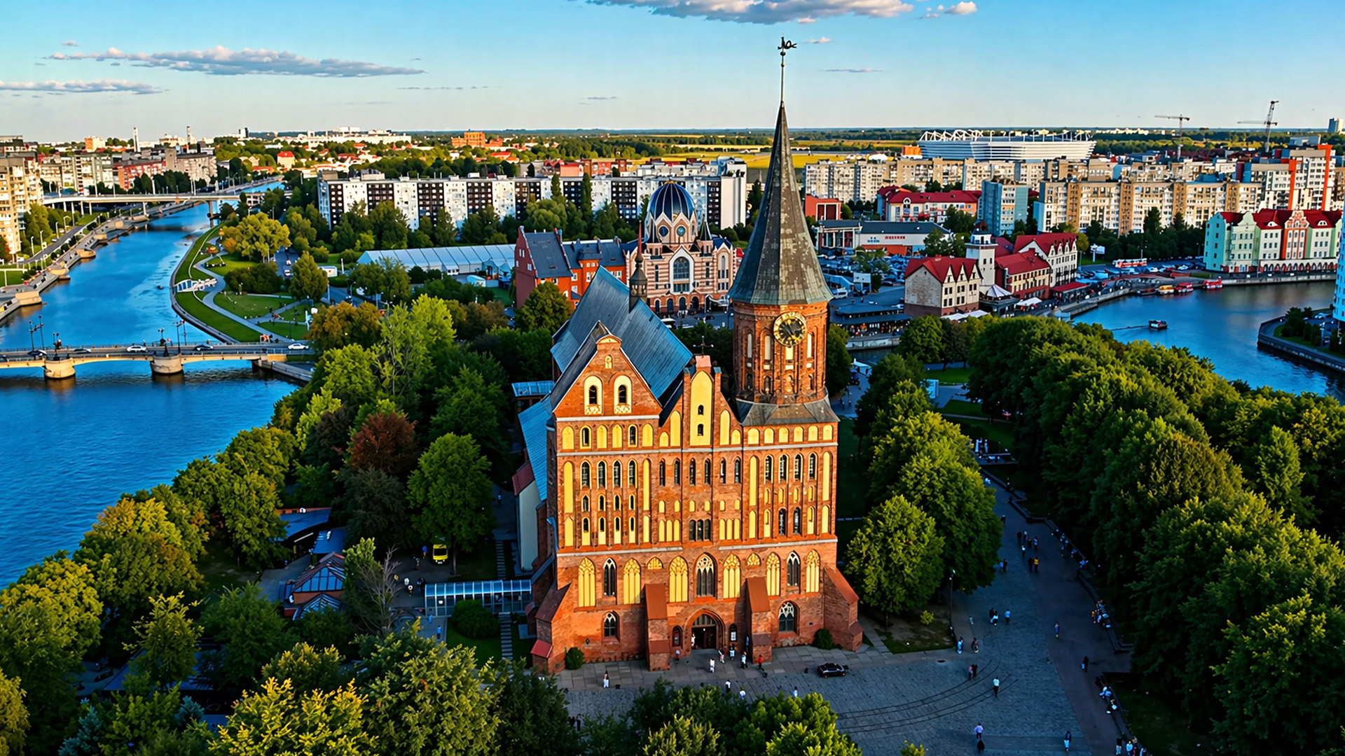 How was this gothic structure built in the middle of water?