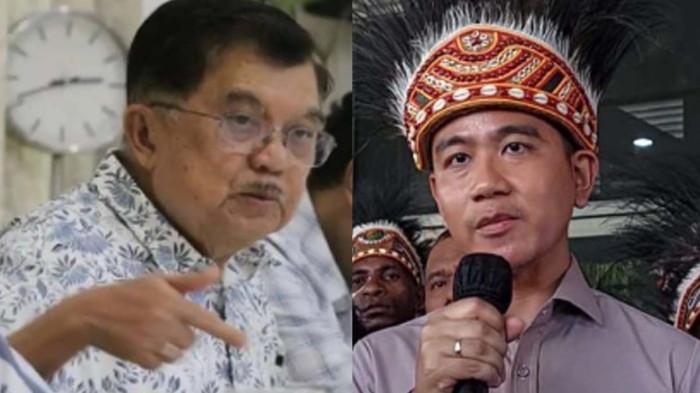 PUJI - Wapres Gibran Rakabuming menannggapi pernyataan Jusuf Kalla yang menyebut Jokowi jadi presiden karena jasanya. (Kolase Kompas.com dan Tribunnews/dzaky)