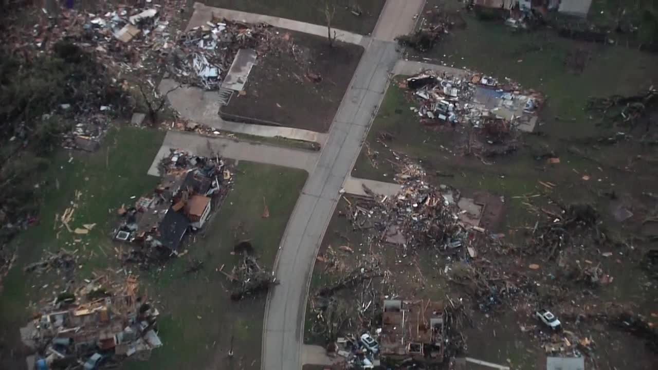 Sky 5 shows significant damage after tornadoes hit northern Oklahoma