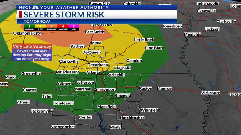 Severe thunderstorms are possible tonight and over the weekend