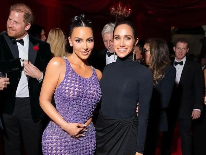 Kim Kardashian and Meghan Markle at Kris Jenner's birthday party / Credit: Instagram