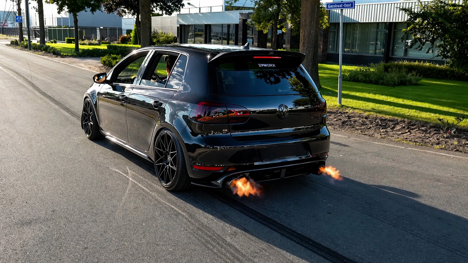 VW Golf GTI shoots flames on acceleration