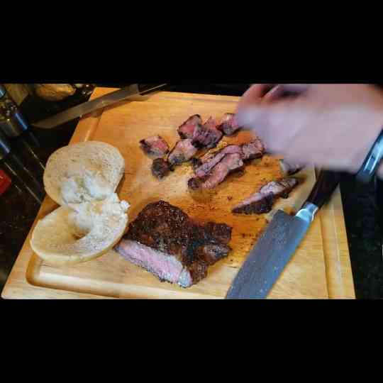 This is how I make a caveman style char grilled ribeye steak sandwich