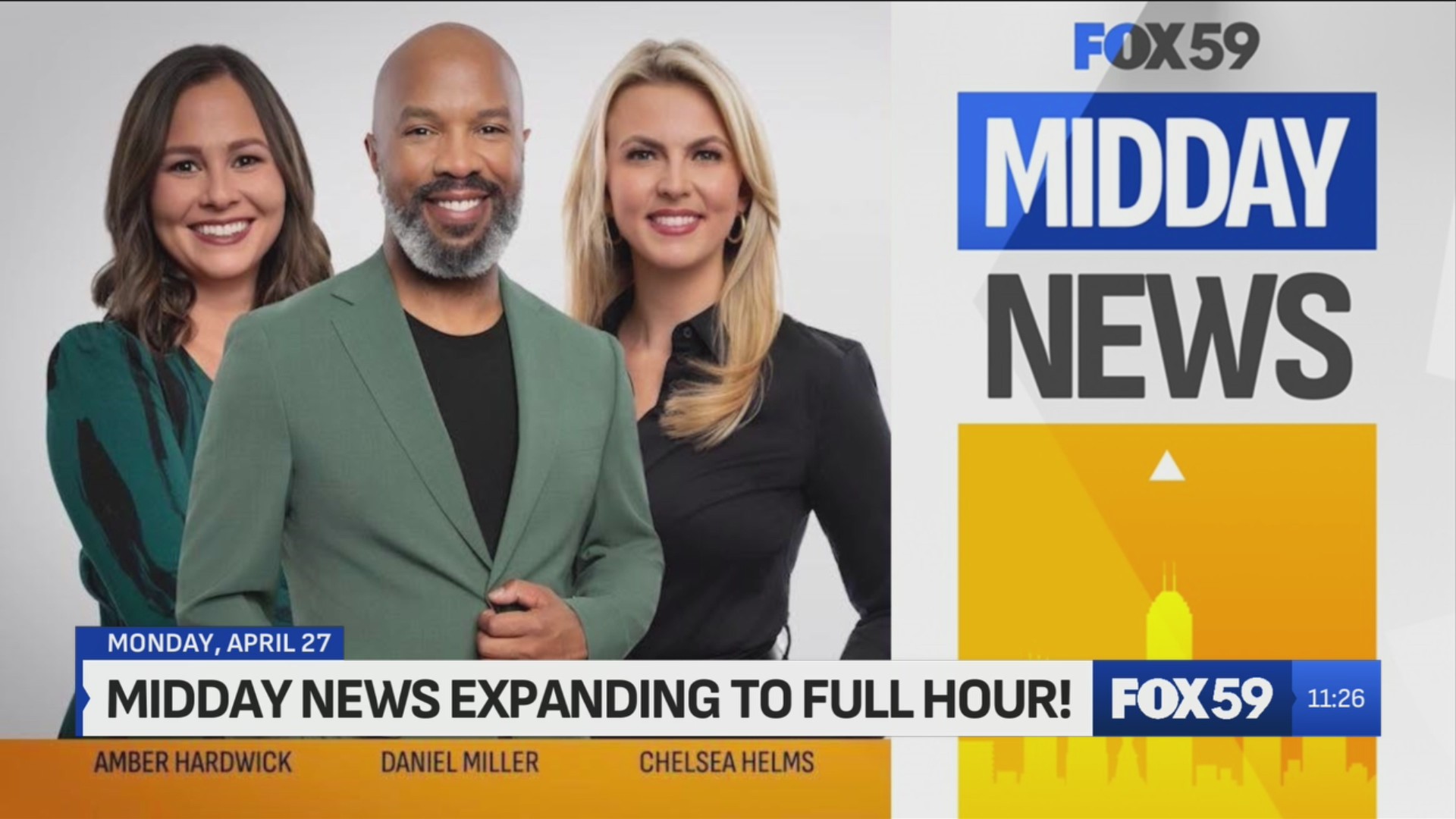 Midday news expanding to full hour!