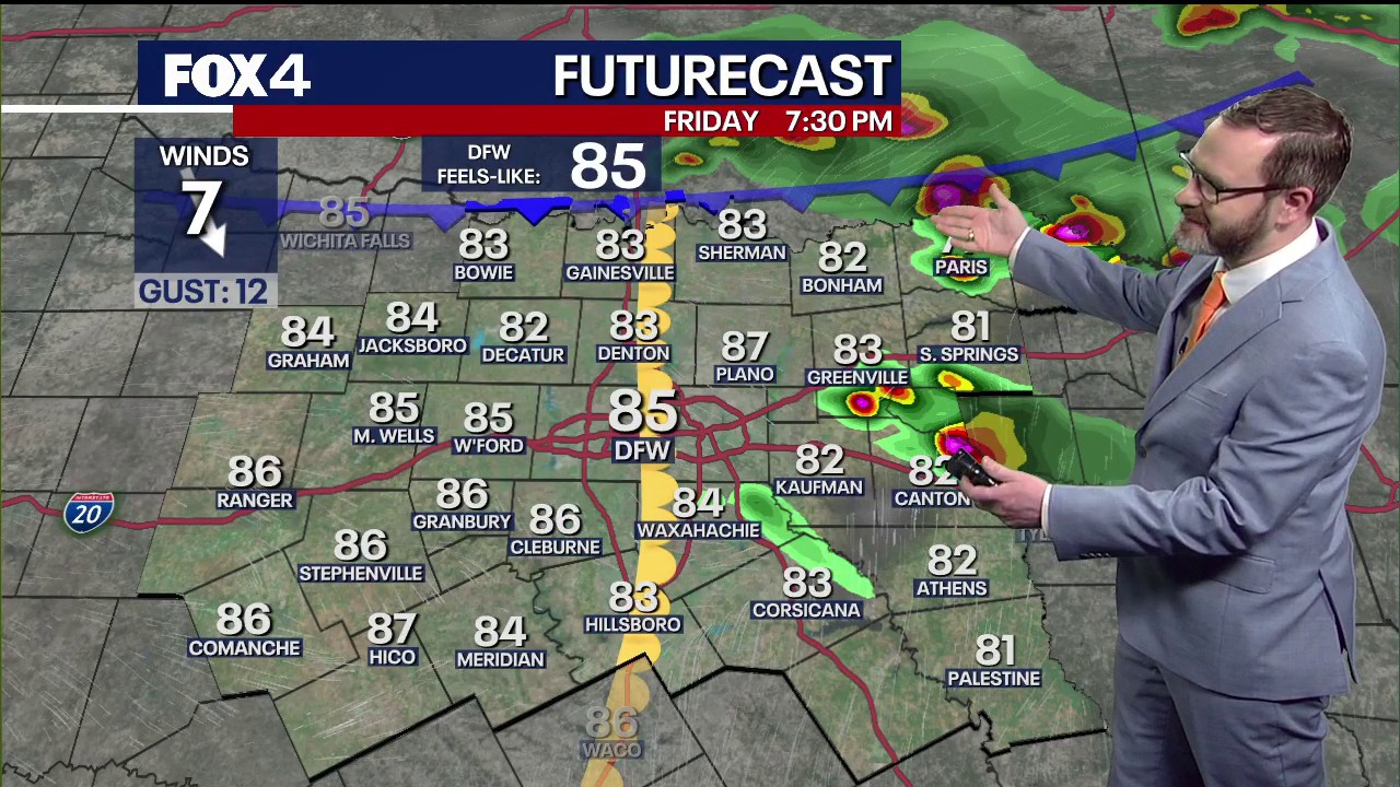 Dallas weather: April 24 noon forecast
