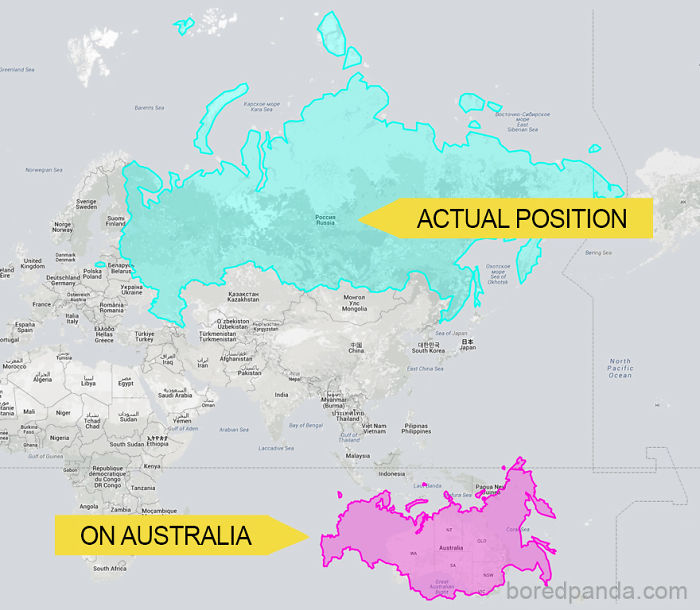 30 Real World Maps That Show The True Size Of Countries