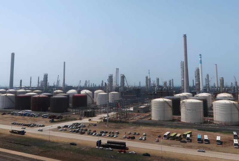 Hengli Petrochemical's new refining, petrochemical complex is seen at Changxing island in Dalian