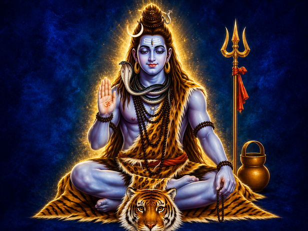 Why the most powerful god Shiva sits on a tiger skin and not golden throne