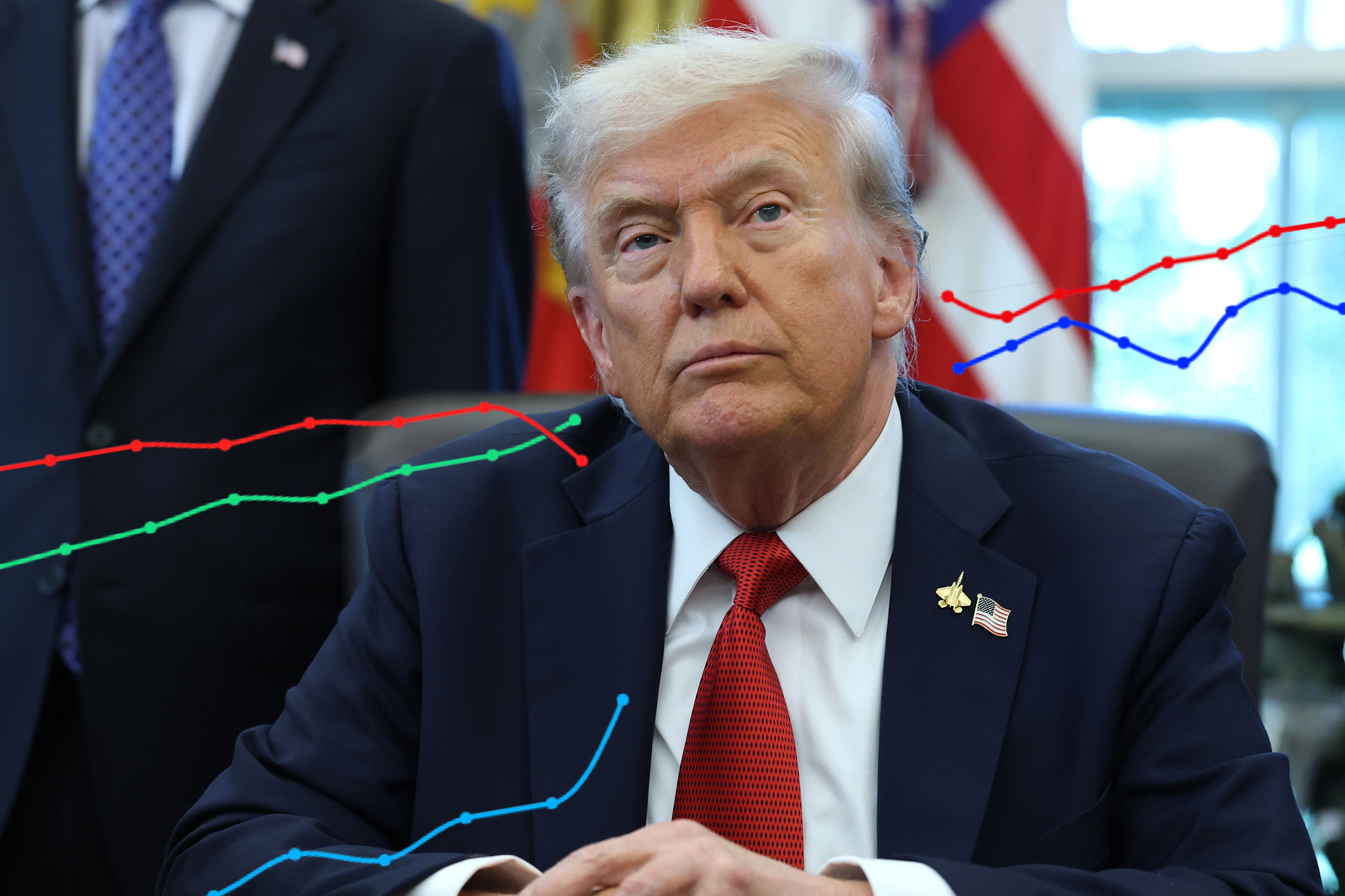 President Donald Trump speaks in the Oval Office at the White House on October 06, 2025 in Washington, DC.