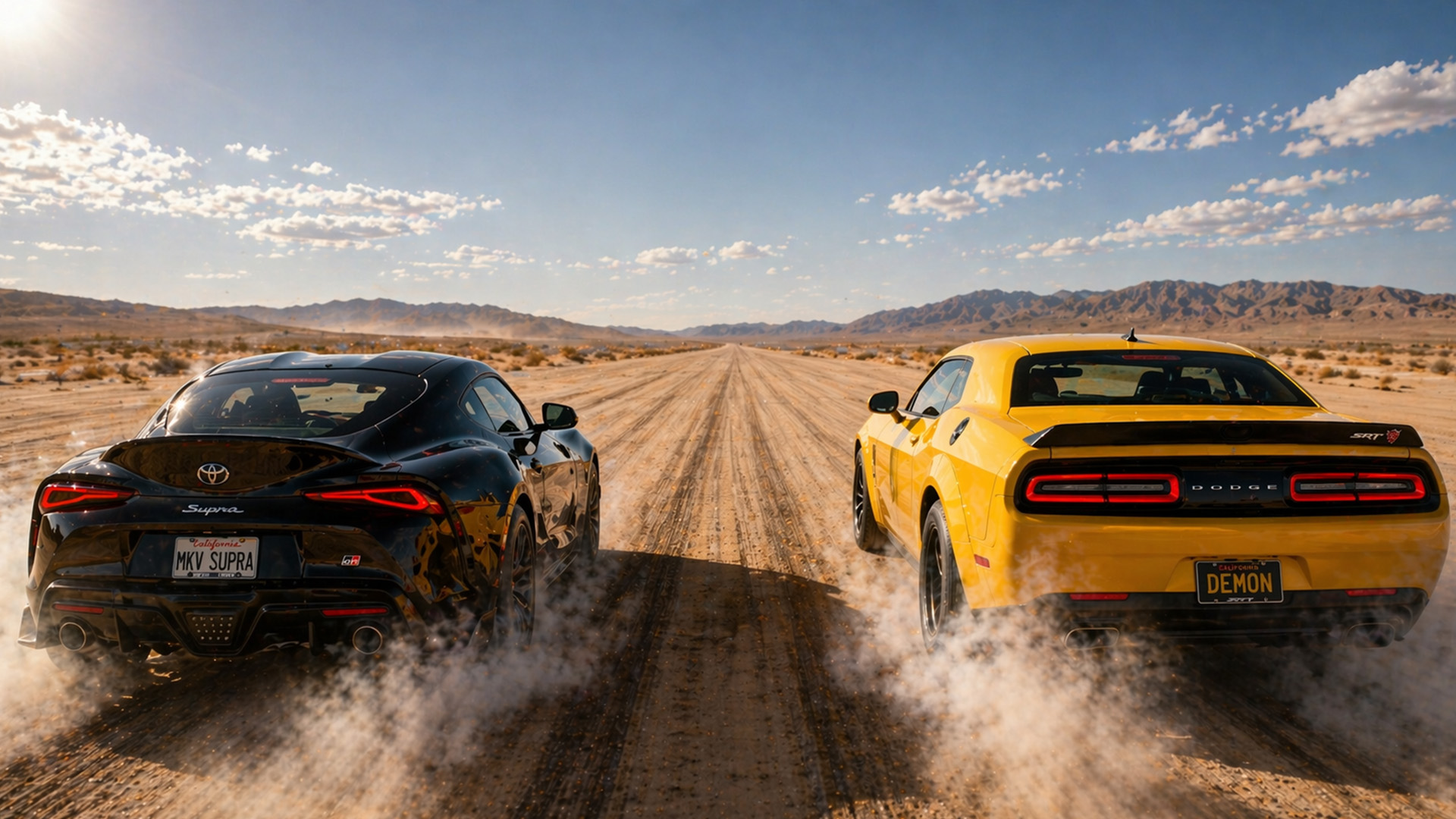 Toyota Supra MKV vs Dodge Demon drag race