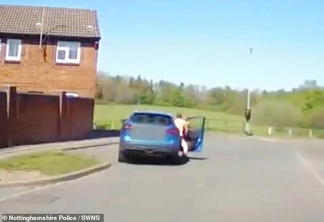 Moment speeding driver hurls himself out of a 50mph moving car before ...