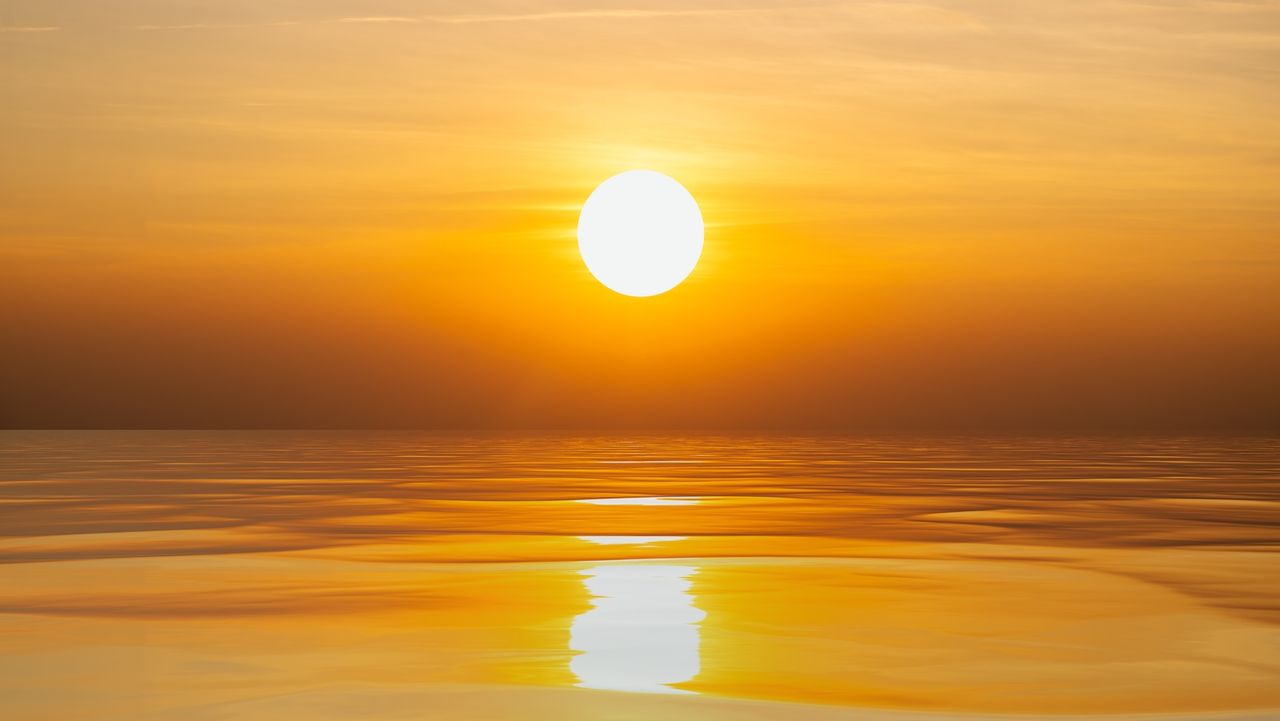 Sun setting over the sea