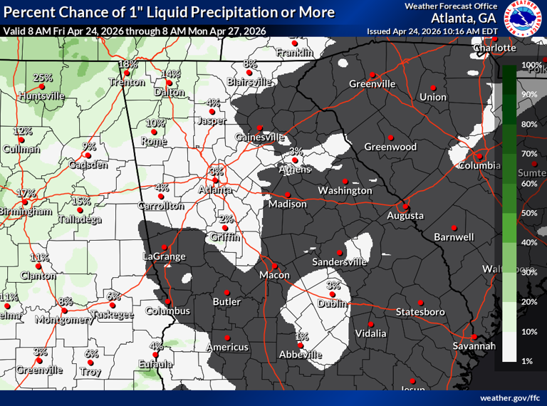 Will GA fires get relief from weekend rain? Chances less likely