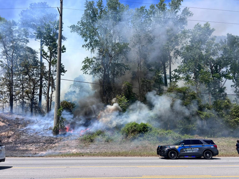 Brush fire sends smoke high on US 280 in Phenix City