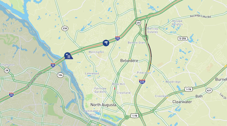Crews battle brush fire on I-520 in North Augusta