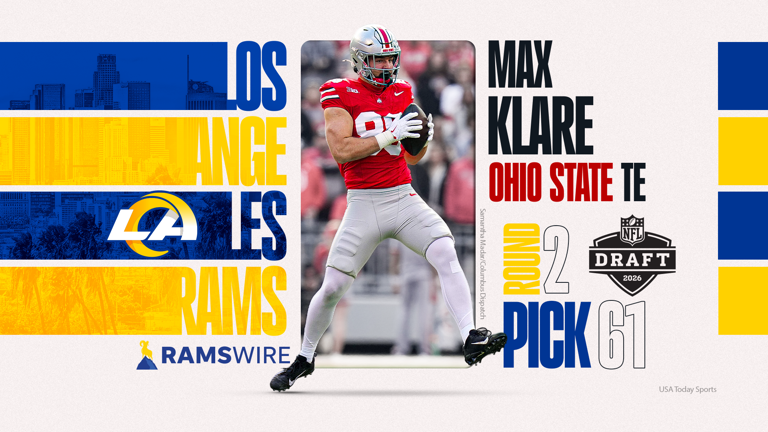 Rams select Ohio State TE Max Klare with 61st overall pick in 2026 draft